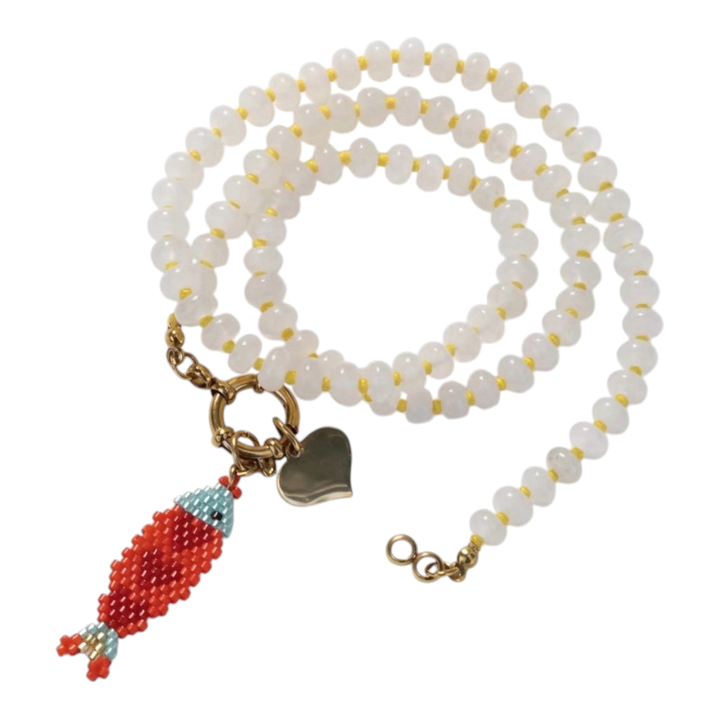 White Tide Stone Necklace, the best customized gift and gifts for her and for him from Inna Carton online shop Dubai, UAE!
