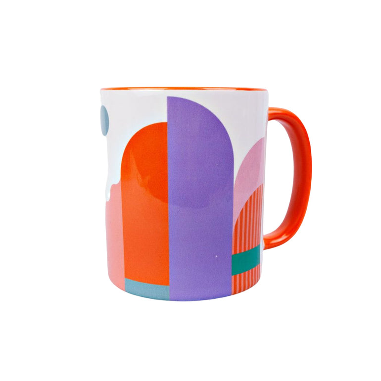 hand-printed ceramic retro mug, the best christmas gift gifts for her from Inna carton online store dubai, UAE!