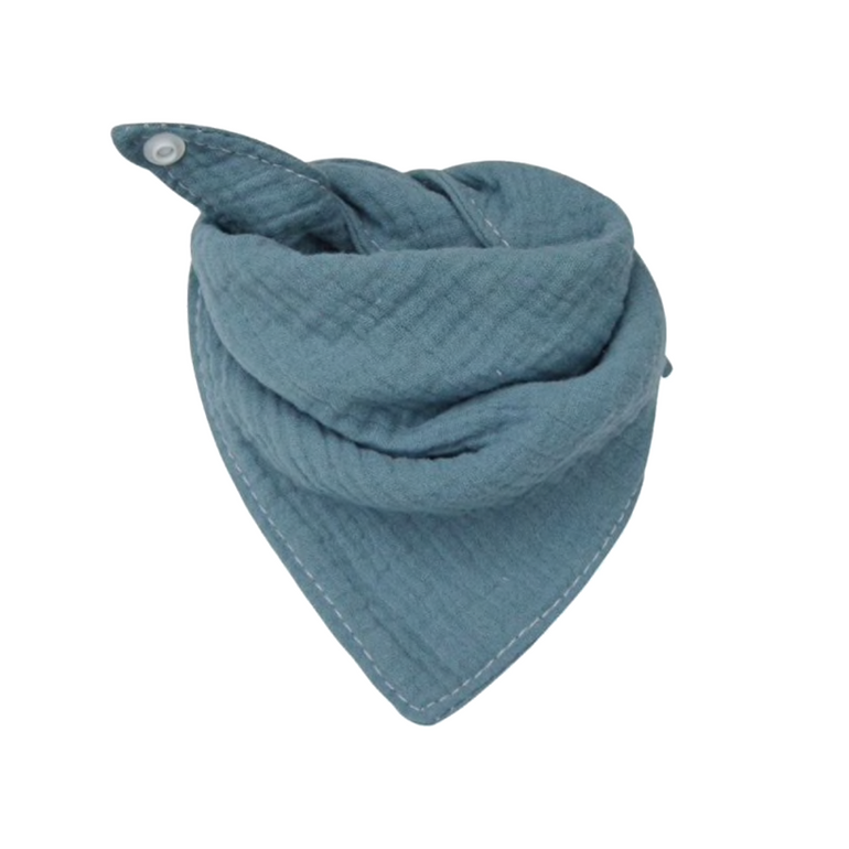 Triangle Blue cotton Bib, for newborn, baby and babies. The best gift from Inna Carton online shop Dubai, UAE!