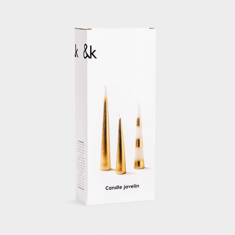 Javelin Candles Set of 3 | Gold, the best-customized gift box and gifts for her and for him from Inna Carton online shop Dubai, UAE